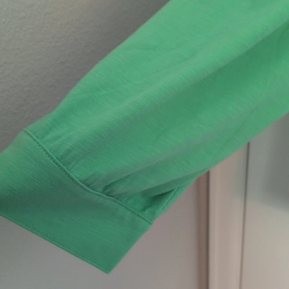 Croft & Barrow Green 3/4 Sleeve Ruffle Top - XXL